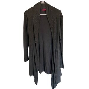2XISTREMZ Gray Open‎ Front Cardigan Embellished Knit Sweater M
